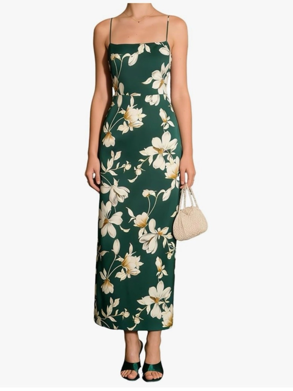 RIHOAS Floral Green Maxi Dress - Large
